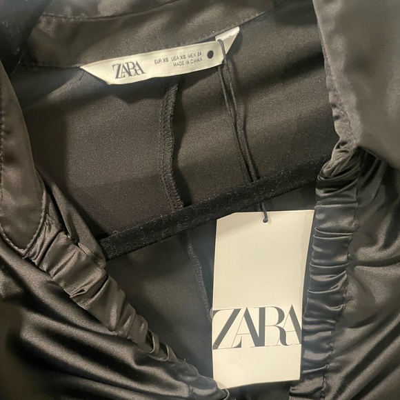 Zara black sexy silk blouse - Picture 3 of 4